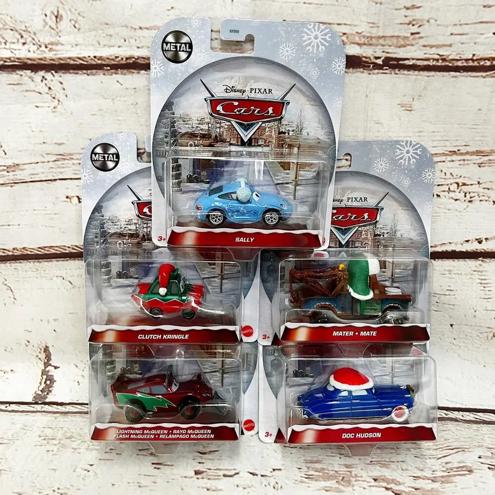 DISNEY Pixar Cars Christmas Holiday Winter Pack Kringle McQueen Doc Sally Mater